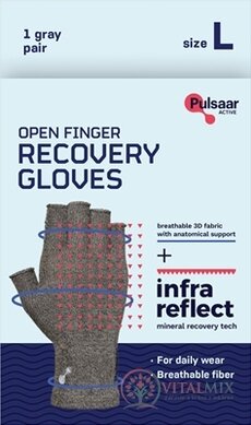 Pulsaar Active Rukavice na zotavení (Open Finger Recovery Gloves) velikost L, 1x1 pár