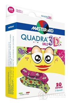 QUADRA 3D GIRLS Náplast pro dívky, 2 velikosti (78x20 mm, 78x26 mm) 1x20 ks