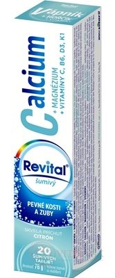 Revital Calcium + magnesium + VITAMÍNY C, B6, D3, K1 tbl eff s příchutí citrónu 1x20 ks