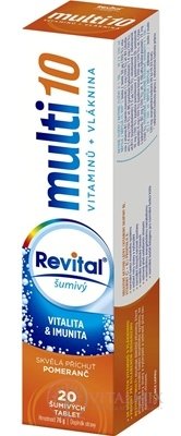 Revital multi 10 vitaminů + vláknina šumivý tbl eff s příchutí pomeranč 1x20 ks