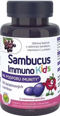 Sambucus Immuno Kids želatinové bonbóny, malinová příchuť 1x60 ks