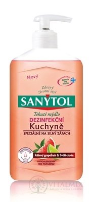 SANYTOL Tekuté mýdlo Kuchyň dezinfekční, Růžový grepfruit a citron, 1x250 ml