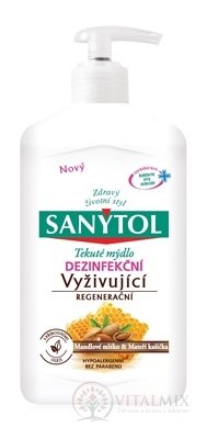 SANYTOL Tekuté mýdlo Vyživující dezinfekční, Mandlové mléko a mateří kašička, 1x250 ml