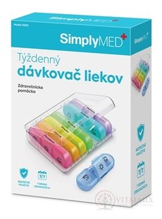 SimplyMED Týdenní dávkovač léků otevírací, model 21010, 1x1 ks