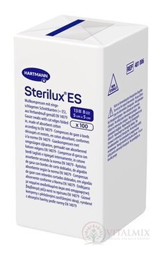 STERILUX ES kompres nesterilní se založenými okraji 13 vláken 8 vrstev (5cmx5cm) 1x100 ks