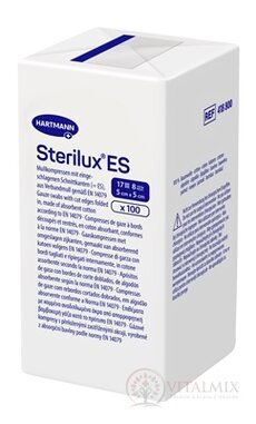 Sterilux ES NEST. kompres nesterilní, se založenými okraji 17 vláken 8 vrstev (5cmx5cm) 1x100 ks