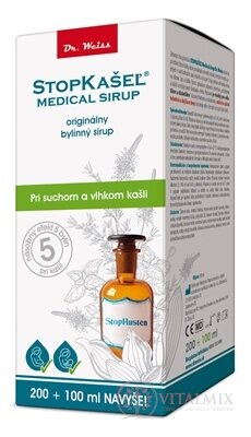 STOPKAŠEĽ Medical SIRUP - Dr.Weiss při kašli, 200 + 100 ml navíc (300 ml)