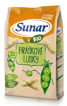 Sunar BIO Křupky Hráškové lusky (od ukonč. 12. měsíce) 1x45 g