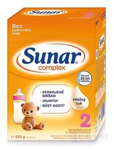 Sunar Complex 2 pokračovací mléčná výživa (od ukonč. 6. měsíce) (inov.2020) 1x600 g