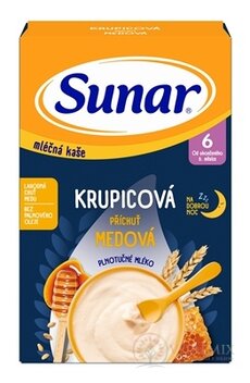 Sunar mléčná KAŠE KRUPICOVÁ Na dobrou noc příchuť medová (od ukonč. 6. měsíce) 1x210 g
