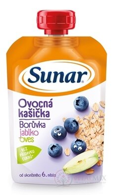 Sunar Ovocná kašička borůvka, jablko, oves (od ukonč. 6. měsíce) 1x120 g