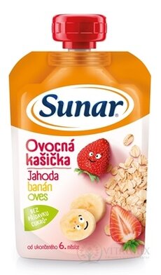 Sunar Ovocná kašička jahoda, banán, oves (od ukonč. 6. měsíce) 1x120 g