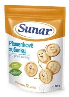 Sunar Písmenkové sušenky pro první zoubky (od ukonč. 12. měsíce) 1x150 g