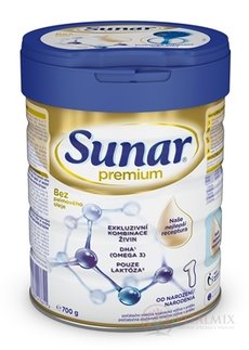 Sunar Premium 1 počáteční mléčná výživa (od narození) 1x700 g