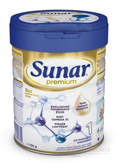 Sunar Premium 1 počáteční mléčná výživa (od narození) 1x700 g