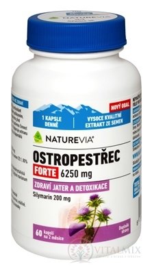 SWISS NATUREVIA ostropestřec mariánský FORTE 6250 mg cps 1x60 ks