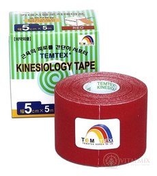 TEMTEX KINESOLOGY TAPE tejpovací páska, 5 cm x 5 m, červená 1x1 ks