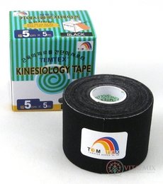 TEMTEX KINESOLOGY TAPE tejpovací páska, 5 cm x 5 m, černá 1x1 ks
