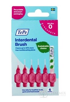 TePe mezizubní kartáčky 0,4 mm size 0 (růžové) krabička 1x6 ks