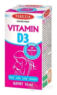 TEREZIA VITAMIN D3 BABY kapky (400 IU), od 1. měsíce, 1x10 ml