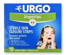 URGO Urgostrips STERILE SKIN CLOSURE STRIPS sterilní samolepicí chirurgické stehy (100 mm x 6 mm) 1x10 ks