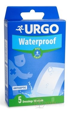 URGO Waterproof voděodolná náplast průhledná, 10x6 cm, 1x5 ks