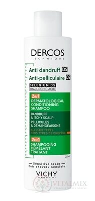 VICHY DERCOS ANTI-DANDRUFF DS 2in1 šampon a kondicionér proti lupům pro citlivou pokožku vlasů 1x200 ml