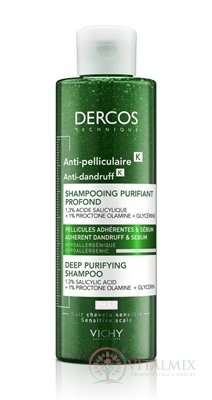 VICHY DERCOS ANTI-pelliculaire šampon proti lupům s peelingovým efektem, na mastné vlasy 1x250 ml