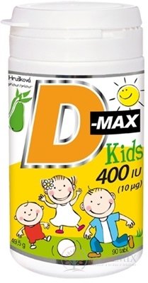 Vitabalans D-max Kids 400 IU (10 mikrogramů) žvýkací tablety 1x90 ks