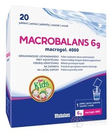 Vitabalans MACROBALANS 6 g macrogol. 4000 sáčky, prášek na perorální roztok na zácpu pro děti 1x20 ks