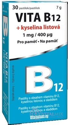 Vitabalans VITA B12 + kyselina listová (1 mg / 400 mcg) pastilky 1x30 ks