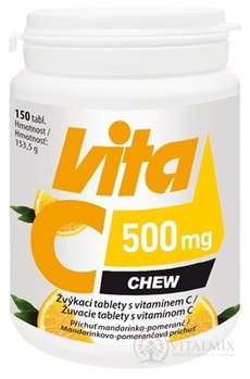 Vitabalans Vita C 500 mg CHEW žvýkací tablety s mandarinkovo-pomerančovou příchutí 1x150 ks