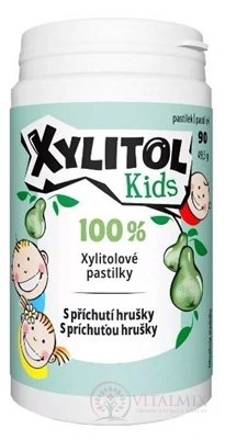 Vitabalans XYLITOL Kids xylitolové pastilky s příchutí hrušky, 1x90 ks