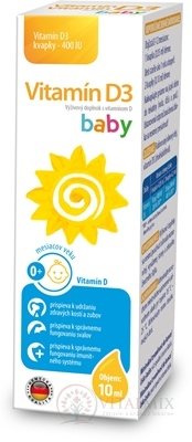 Vitamin D3 baby kapky 400 IU - Sirowa kapky 1x10 ml