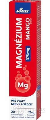 VITAR magnézium 375 mg tbl eff s příchutí manga 1x20 ks