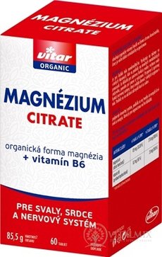 VITAR magnézium CITRATE + vitamín B6 tbl 1x60 ks