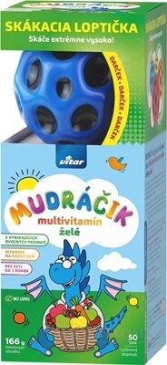 VITAR MUDRÁČEK multivitamin želé směs příchutí 50 ks + dárek: skákací míček, 1x1 set
