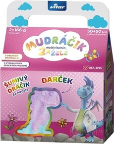 Vitar MUDRÁČEK multvitamin želé směs příchutí 2x50 ks(100ks) + dárek: šumivý dráček, holka, 1x1 set