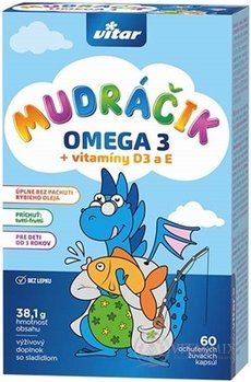 VITAR Chytráčka OMEGA 3 + vitaminy D3 a E žvýkací kapsle s příchutí tutti-frutti 1x60 ks