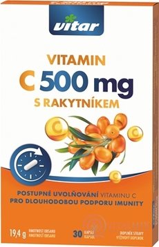 VITAR VITAMIN C 500 mg S RAKYTNÍKEM cps s postupným uvolňováním 1x30 ks