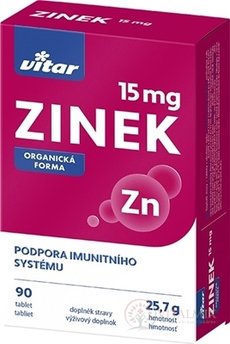 VITAR Zinek 15 mg tbl 1x90 ks