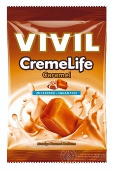 VIVIL Bonbons CREME LIFE Caramel drops se smetanovo karamelovou příchutí, bez cukru 1x60 g