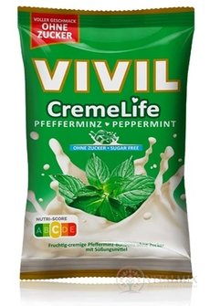 VIVIL Bonbons CREME LIFE CLASSIC drops s vanilkovo-mátovou smetanovou příchutí, bez cukru 1x110 g