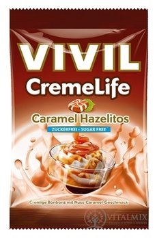 VIVIL Bonbons CREME LIFE CLASSIC drops s oříškově-karamelovou příchutí, bez cukru 1x110 g