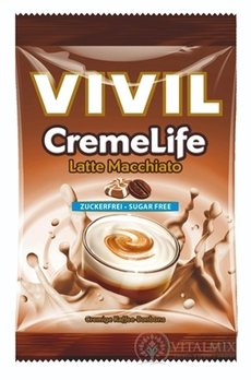 VIVIL Bonbons CREME LIFE Latte Macchiato drops se smetanovo kávovou příchutí, bez cukru 1x60 g