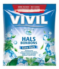 VIVIL BONBONS Extra Stark drops mentolový s vitamínem C, bez cukru 1x60 g