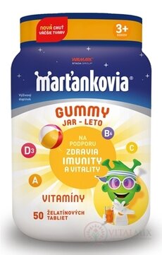 WALMARK Marťánci GUMMY JARO - LÉTO želatinové tablety, příchuť borůvka, citron, jahoda, mandarinka 1x50 ks