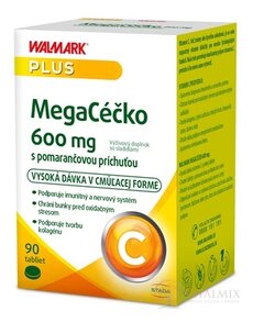 WALMARK MegaCéčko 600 mg cucavé tablety, příchuť pomeranč 1x90 ks