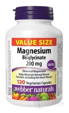 Webber Naturals Magnesium bisglycinát 200 mg cps 1x120 ks
