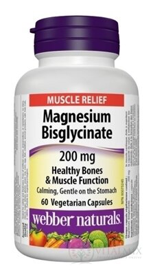 Webber Naturals Magnesium bisglycinát 200 mg cps 1x60 ks